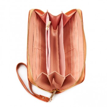 Πορτοφόλι γυναικείο με περιμετρικό φερμουάρ Verde 18-1214-Gold