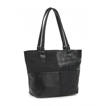 Verde 16-6671 Γυναικεία Τσάντα Shopper 'Ωμου Μαύρη