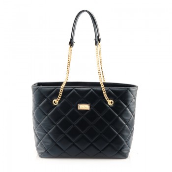 Τσάντα Ώμου σε μαύρο καπιτονέ Handmade by Le Sac